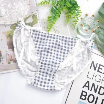 Ropa interior de algodón con encaje para mujer, bragas de estilo Lolita