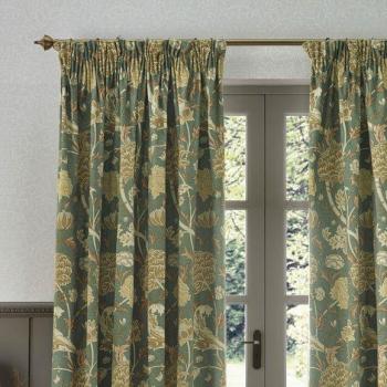 Morris & Co. Cray Chenille Pencil Pleat Curtains – 168 cm W × 183 cm D