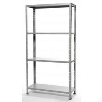 Scaffale metallo grigio 4 ripiani 75x30x136 cm