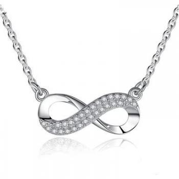 ELESHE 925 Sterling Silver Crystal Link Necklace for Women