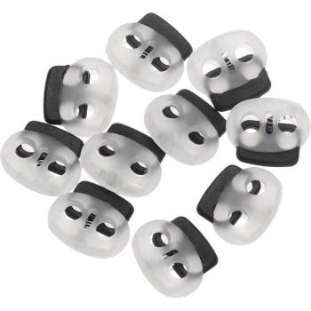 10Pcs Clear Plastic Toggle Stoppers 4mm Hole