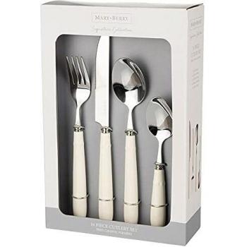 Mary Berry Signature Ivory Cream 16‑Piece Table Cutlery Set – Ceramic Handled, Packaged for Gifts
