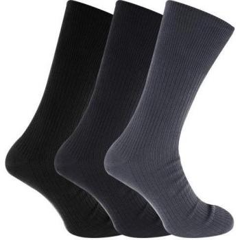 Chaussettes non-elastifiées pour pieds larges diabétiques – 3 paquets – Hommes – Trousse de couleurs marron/olive/beige – Taille 45-49 (UK 6-11