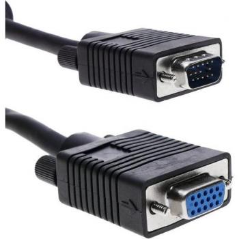 BeMatik Super Cable VGA UL2919 3C+4 Macho/Hembra 15m Negro