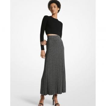 Michael Kors Falda Larga con Detalle Plisado Luminoso