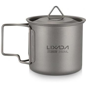 Lixada Foldable Handle Titanium Mug