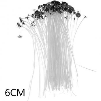 No‑Heat Candle Wicks – 100×Cotton, 2.5/4/5/6/7 cm, Birthday & Holiday Light Set
