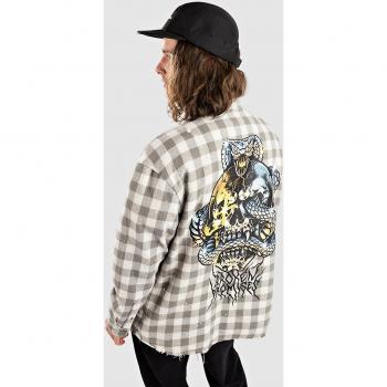 Camisa Gris con Estilo Desgastado