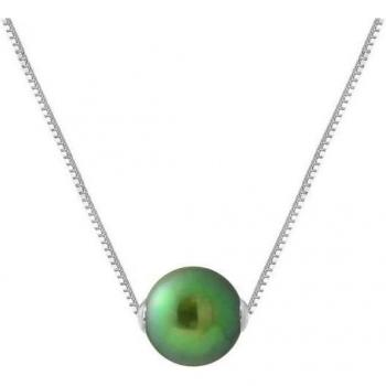 Necklace de perla verde intensa con filamento 925