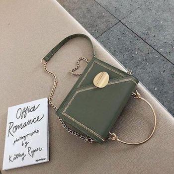 Matcha Green PU Leather Crossbody Handbag