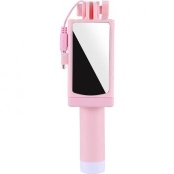 Palo de selfie universal con espejo retrovisor y cable remoto
