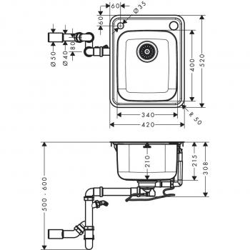 Lavello ad incasso Hansgrohe S41