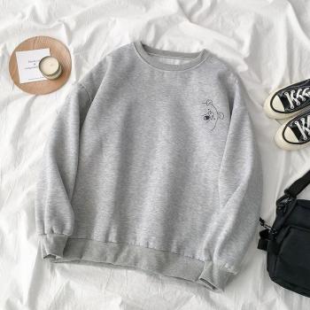 Sudadera coreana con cuello redondo para mujer