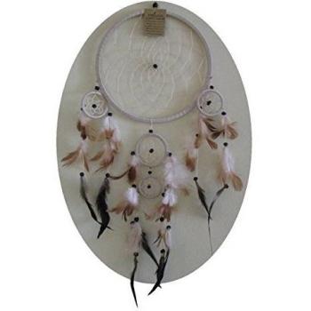 Hängender Traumfänger Dreamcatcher – handgefertigt, ca. 50 cm lang, Durchmesser 16 cm