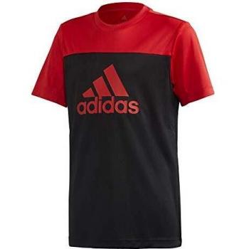 Adidas Yb TR Eq Tee T-Shirt, Kinder, Schwarz/Rot, Größe 140