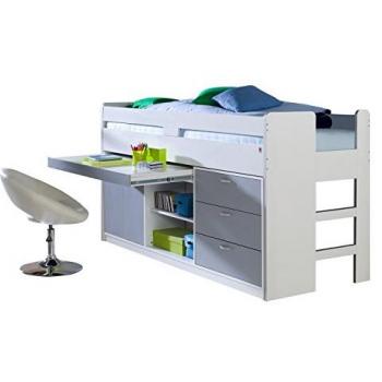 Hochbett Bonny LF 90x200 cm, mit Regal, Schubladenelement und Schreibtisch