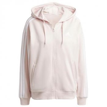 Felpa con Zip Oversized Adidas Essentials 3 Stripes Sandy Pink