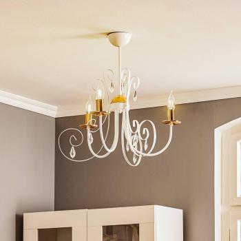 Lámpara de Araña EMIBIG LIGHTING Foreman 3, 3 luces blanco-cobre