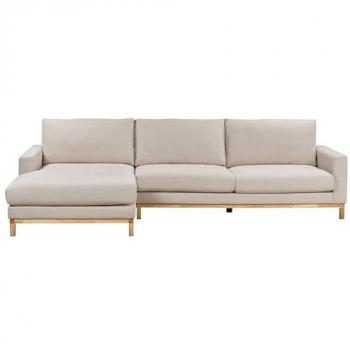 Ecksofa 4‑Sitzig, Beige, Beliani – hohe Rückenlehne & Armlehnen