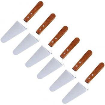 Wood Handle Stainless Steel Pie Server Set of 6