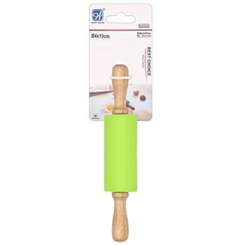 Rodillo de Masa Silicona-Madera Happyfriends 38×4,5 cm