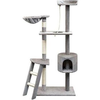 Cat Tree 150 cm with Sisal Scratching Posts, Grey, vidaXL