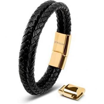 Accessoire Élégant Homme en Cuir Doré SERASAR