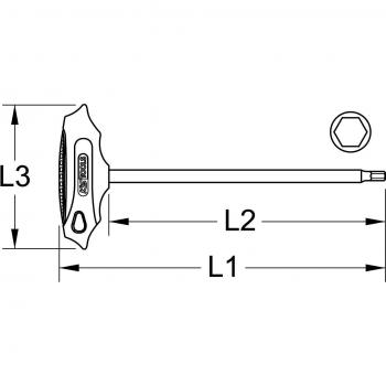 Clé mâle en ''T'' KS TOOLS 963.1582