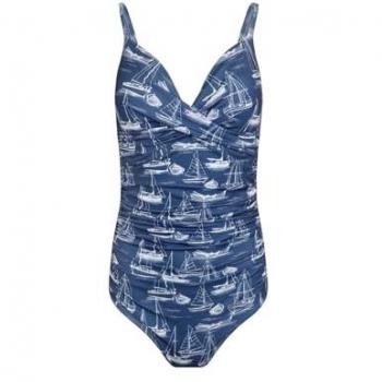 Vêtement d'été aquatique à motif poisson bizarre Penelope – bleu clair