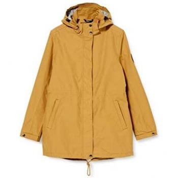 DLX Sabine Chaqueta para Mujer, Impermeable, Capucha Ajustable, Color Beige