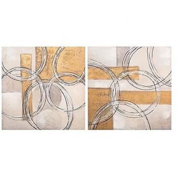Adda Home Set 2 Lienzos Abstrac Pintado Mano 60x3x60 Cm
