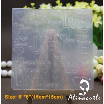 6 x 6 Alinacraft Love Heart Embossing Folder for Scrapbooking