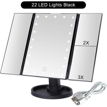USB Three Fold Makeup Mirror