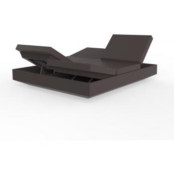 Lettino da Giardino Allungabile Vondom Serie Resteve Daybed Design Vela 4 Posizioni Reclinabili Tinta Bronzo