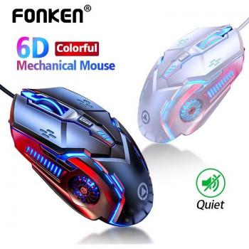 FONKEN VortexGlide 6T USB Gaming-Maus – Weiß