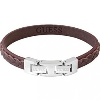 Bracelet Acier Cuir Marron Guess Tucson pour Homme