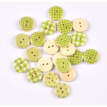 50Pcs 18mm Round Wooden Buttons for Kid's Apparel