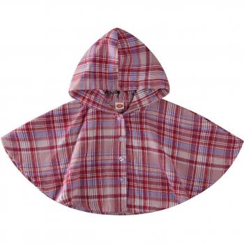 Manteau en plaid rose pour fille de 0 à 24 mois