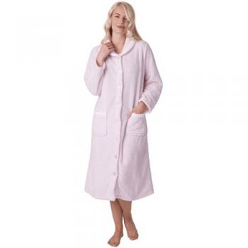 Women's Pink Camellia Supersoft Button-Front Housecoat – 14 to 16