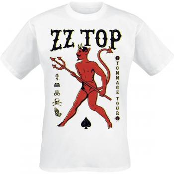 Camiseta ZZ Top Edición Tonnage Tour Hombre Blanco S-3XL