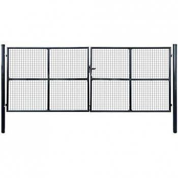 Cancello per Giardino in Acciaio Zincato 400x150 cm Grigio cod mxl 51814