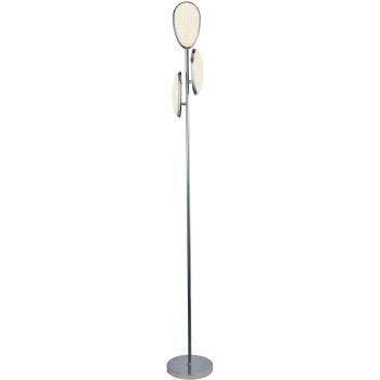 Skyline Chrome 3-Light Floor Lamp with White Drum Shade