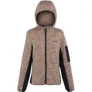 Pull Polaire Zippé Kemilia Femme Warm Taupe Noir Taille 48