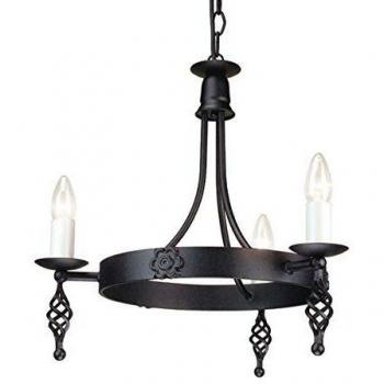 Lampadario ELSTEAD Lighting Belfry 3 Luci Finitura Nera E14