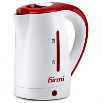 Bollitore Elettrico Girmi BL02, Capacità 0.5L, Potenza 1100W, Colore Bianco e Rosso