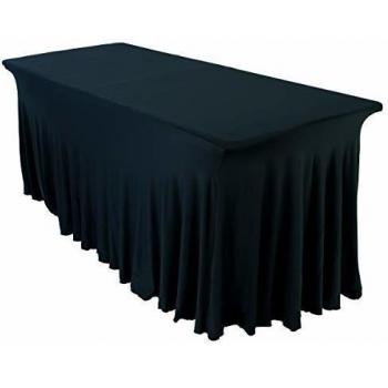 Housse de nappe pour table de cocktail noire 180 cm