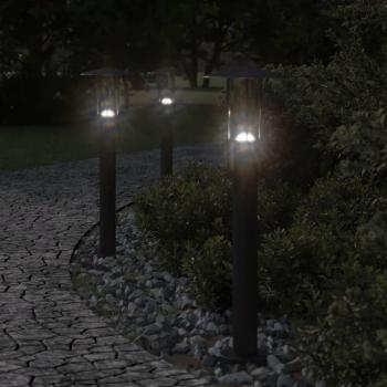 Éclairage extérieur Prolenta Premium – trio de lampadaires noirs, 60 cm, acier inoxydable