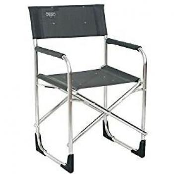 Silla plegable con chasis de aluminio y malla negra de Tierzo, modelo 346ALM840, marca PIQUERAS Y CRESPO