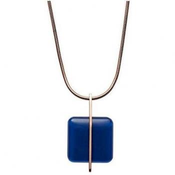 Skagen Collier Femme Acier Inox avec Pendentif Sea Glass, Bleu