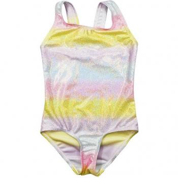 Traje de baño con retales plateados “Brillo Marino”